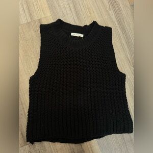 Black Sleeveless Knit Top